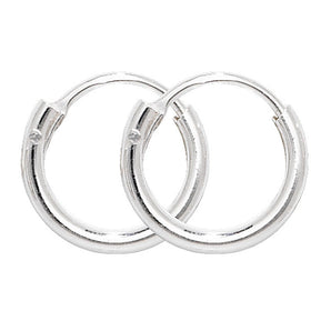 Silver 10mm Hinged Hoop Earrings
