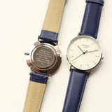 Men's Personalised Architect Zephyr Watch With Admiral Blue Strap - Modern Font Engraving