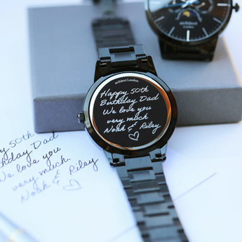 Men's Personalised Architect Apollo Black Watch - Handwriting Engraving