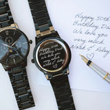 Men's Personalised Architect Apollo Black Watch - Handwriting Engraving