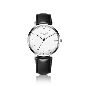 Men's Personalised Architect Zephyr Watch With Jet Black Strap - Handwriting Engraving