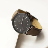 Men's Personalised Minimalist Watch With Urban Grey Strap - Handwriting Engraving