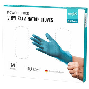 EUROPAPA® 100x Vinyl Gloves - Disposable Gloves - Latex-Free, Powder-Free Vinyl Gloves