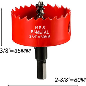 Hole Saw 60 mm, Bi-Metal Cutting Depth HSS M 42 Hole Cutter