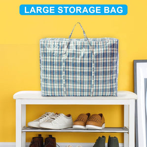 Extra Large Laundry / Storage / Checkered Shopping Bags 4 Pack - 60x50x25 cm