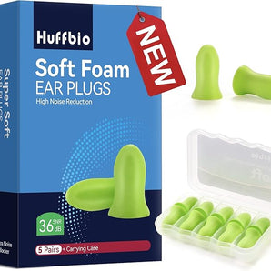 HUFFBIO Revolutionary Ear Plugs Soft Foam, 2x  5 Pairs -36dB