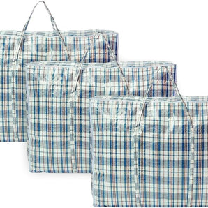 Extra Large Laundry / Storage / Checkered Shopping Bags 4 Pack - 60x50x25 cm