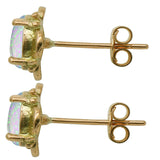 9ct Gold Oval Opal Stud Earrings