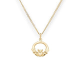 9ct Gold Claddagh Pendant Necklace