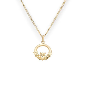 9ct Gold Claddagh Pendant Necklace