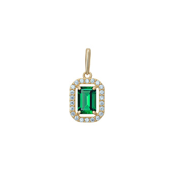 9ct Gold Emerald Cubic Zirconia Pendant