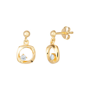 Alyssa Drop Earrings 14ct Gold Plated, 925 Sterling Silver