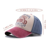 American Pride Motorcycle Distressed Denim Baseball Cap