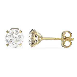 April Birthstone - Diamond CZ 9ct Gold Stud Earrings www.urbanpizazz.co.uk