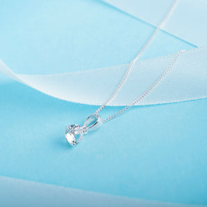 April Birthstone - Diamond CZ Silver Pendant Necklace www.urbanpizazz.co.uk