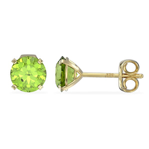 August Birthstone - Peridot CZ 9ct Gold Stud Earrings www.urbanpizazz.co.uk