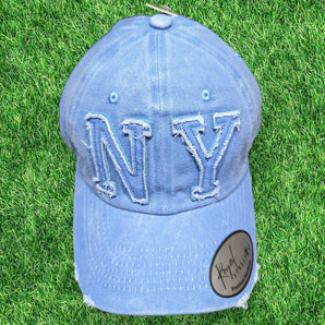 Blue Denim NY New York Cotton Baseball Cap