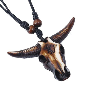 Bull Skull Pendant Necklace