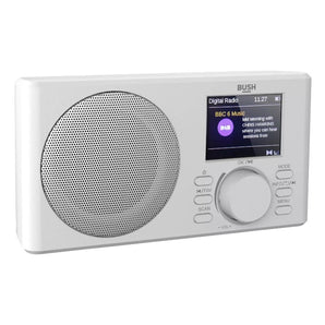 Bush Hampton FM Dab+ Bluetooth Portable Radio With LCD Display - White