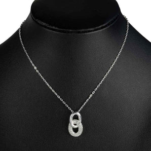 Cubic Zirconia Drop Silver Necklace