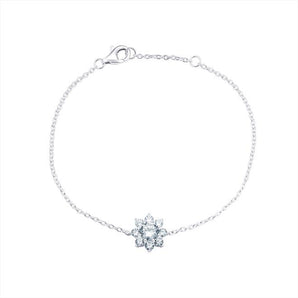 Silver Cubic Zirconia Flower Bracelet