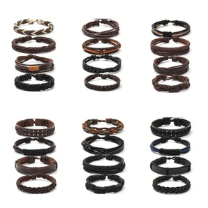 Men's PU Leather Bracelet Set