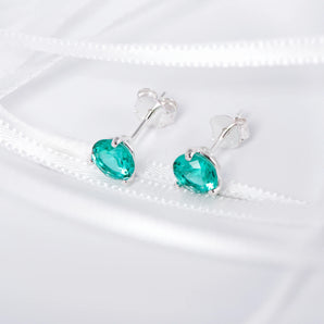 December Birthstone - Blue Topaz CZ Silver Stud Earrings www.urbanpizazz.co.uk