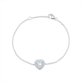 Silver Cubic Zirconia Heart Bracelet