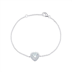 Silver Cubic Zirconia Heart Bracelet