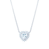 Sterling Silver Cubic Zirconia Heart Necklace