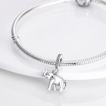 Sterling Silver Lucky Elephant Dangle Charm