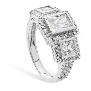 Fancy Silver Cubic Zirconia Ring