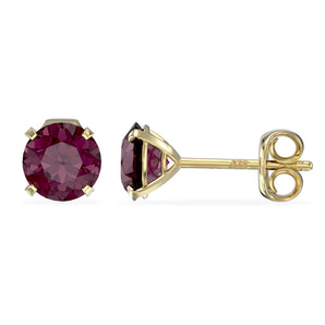 February Birthstone - Amethyst CZ 9ct Gold Stud Earrings www.urbanpizazz.co.uk