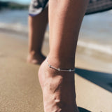 Sterling Silver Flower Satellite Anklet 