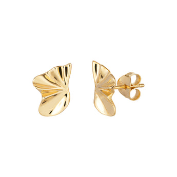 14ct Gold Plated Fluid Wave Earrings, 925 Sterling Silver