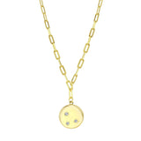 Gold Plated Paperclip Disc Necklace