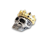 Gold Crown Skull Sterling Silver Bead Charm