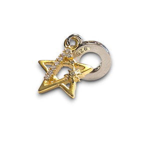 Golden Star Sterling Silver CZ  Dangle Charm