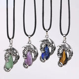 Protective Dragon Chakra Crystal Pendants