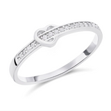 Silver Cubic Zirconia Heart Ring