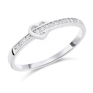 Silver Cubic Zirconia Heart Ring