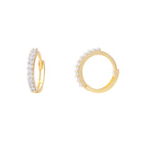 9ct Gold and Cubic Zirconia Hinged Hoop Earrings