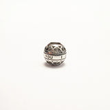 Sterling Silver Charm Bead Inscribed with I Love You