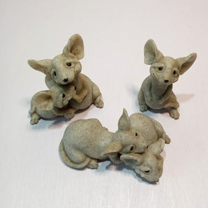 Set Of 3 Pre-owned Vintage Quarry Critters Mice