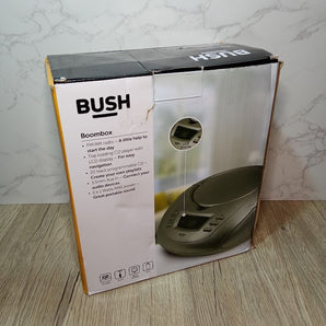 Bush Portable CD Player - Boombox Stereo FM Radio - Aux Silver LCD Display