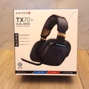 Gioteck TX70+ Wireless PS5 PS4 PC Gaming Headset, Colour Blue - VGC