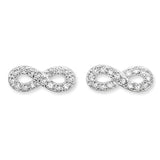 Sterling Silver Infinity Cubic Zirconia Stud Earrings