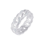 Interlinked CZ Silver Ring