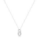 Cubic Zirconia Sterling Silver Interlocking Loop Necklace