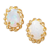 9ct Gold Oval Opal Studs www.urbanpizazz.co.uk